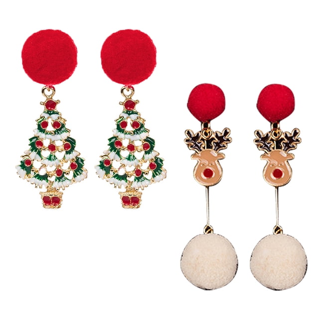 Pendientes de Navidad para mujer, bonitos y divertidos pendientes de Navidad para niñas, para regalos de Navidad Zhivalor CPB-CJZ350-4