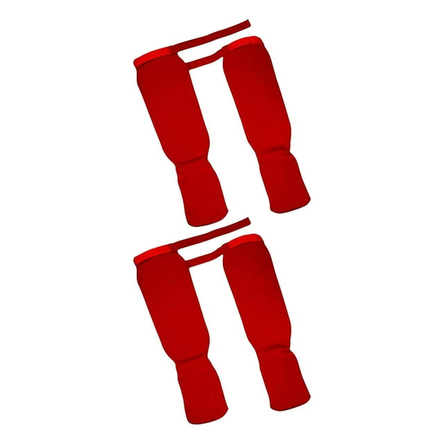 2 pares de espinilleras para hombre, accesorios para boxeo L rojo y M
