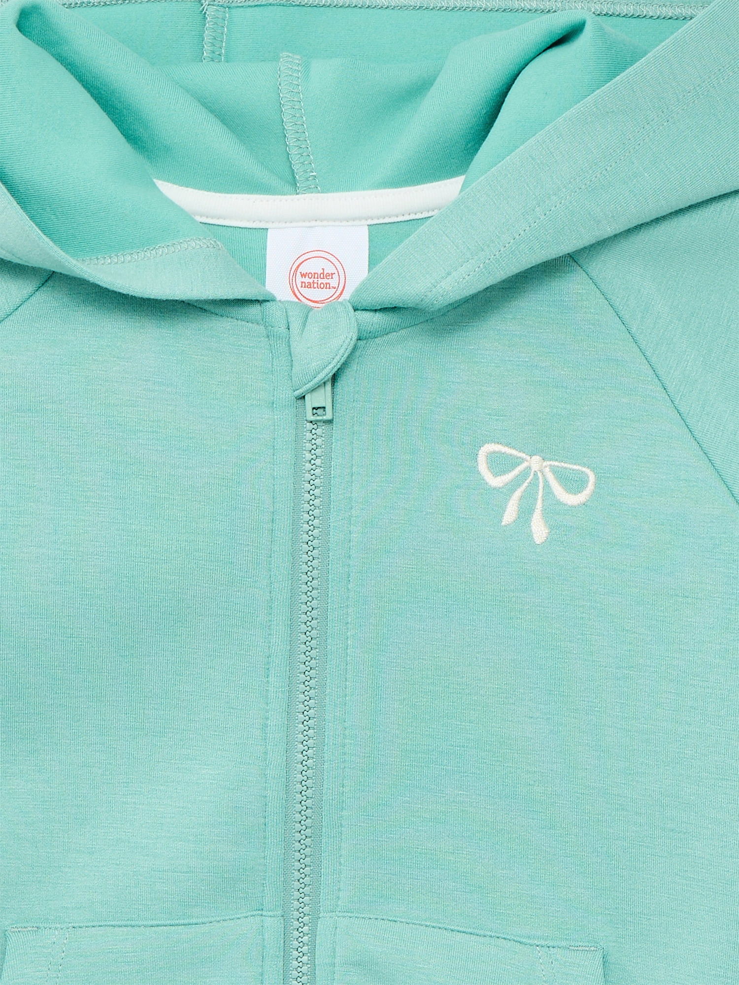 Wonder Nation Toddler Girls Full Zip Hoodie, Sizes 12M-5T