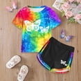 thumbnail image 2 of felwors Girls Summer Outfits 2Pcs Kids Clothes Girls Tie Knot Front Tops T-Shirts and Casual Short Sets 4-7Y (3-4 Years,Yellow), 2 of 6
