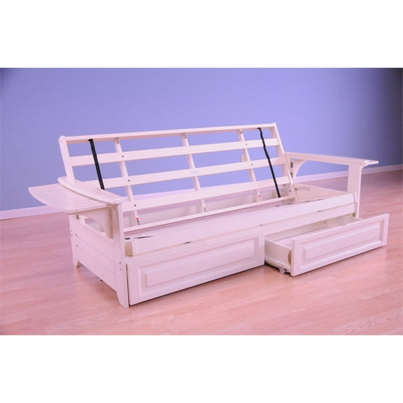 Kodiak Furniture Phoenix Full Wood Frame with Storage Drawers in Antique White