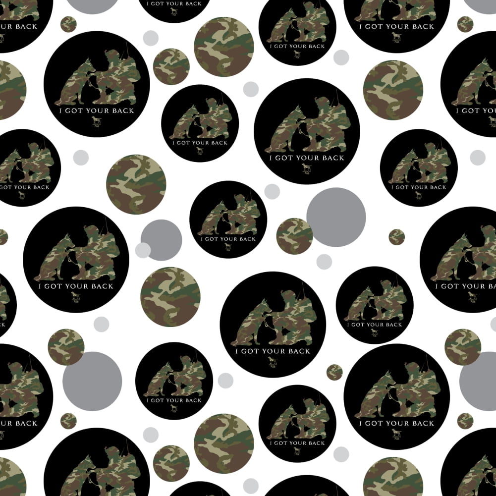 I Got Your Back Soldier and German Shepherd Dog Camo Premium Gift Wrap Wrapping Paper Roll