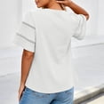 thumbnail image 4 of Lmueinov Womens Summer Short Sleeve Tops Crew Neck Tee with Decorative Cutout Sleeves 2026 Fashion Casual Loose Fit Cute Basic TShirts, 4 of 4