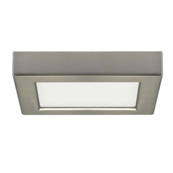 10.5w 5.5-in Flush Mount LED Fixture 2700K Square Shape Brushed Nickel Finish