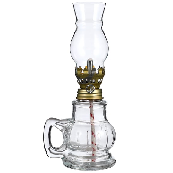 HIBIBUD Glass Kerosene Oil Lamp Lantern Vintage Oil Lamp for Indoor Use Decor Chamber Lamp for Home
