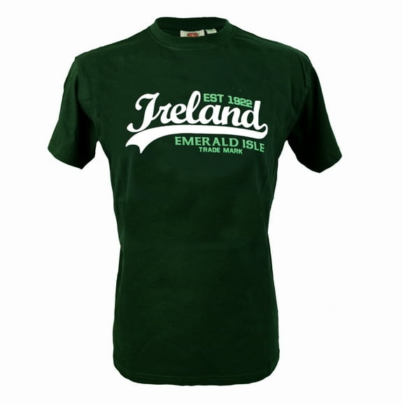 Traditional Craft Ltd Men's Bottle Green Ireland Emerald Isle Round Neck T-Shirt (S)