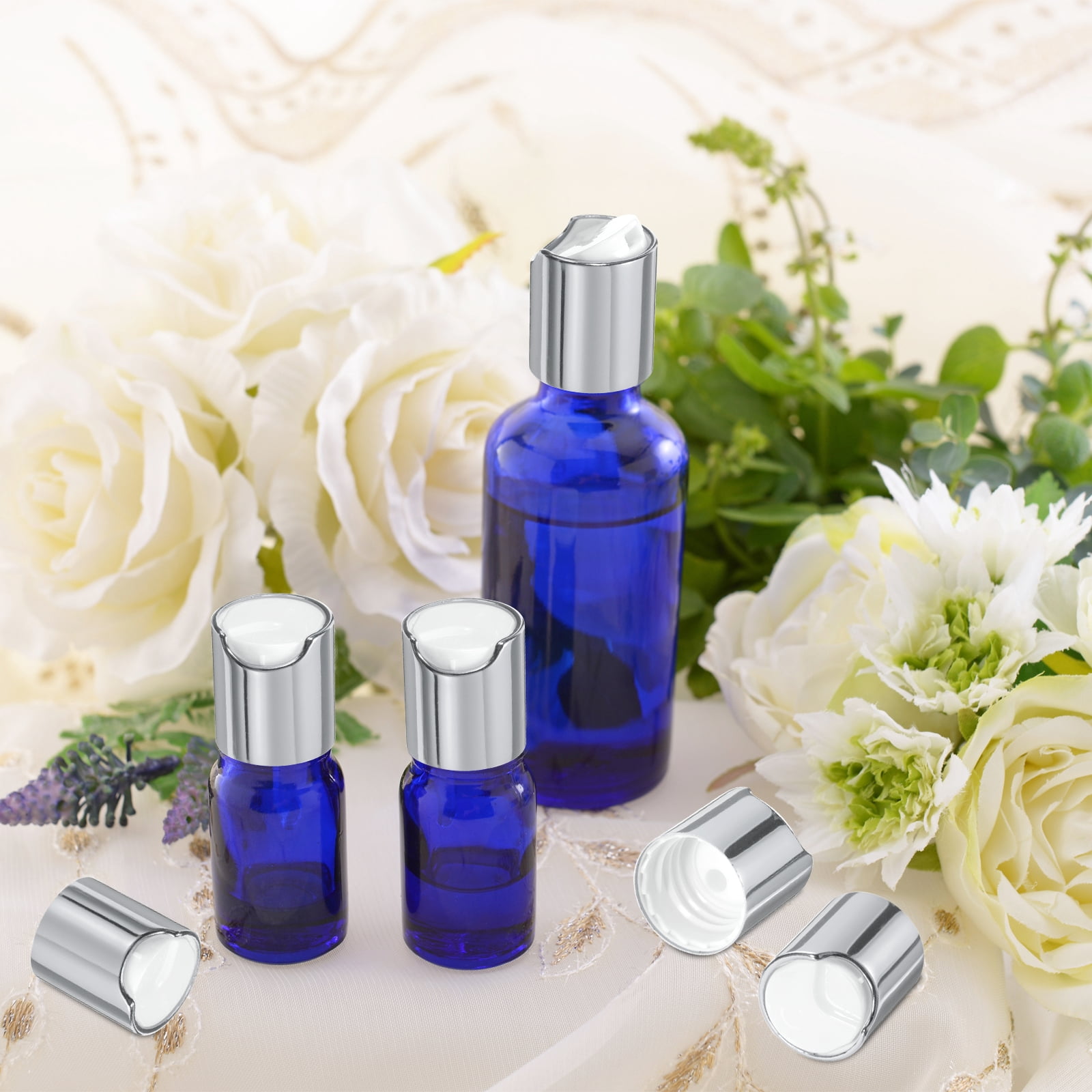 Unique Bargains Disc Top Caps Replacement Press Caps for Squeeze Bottles 24/410 Silver