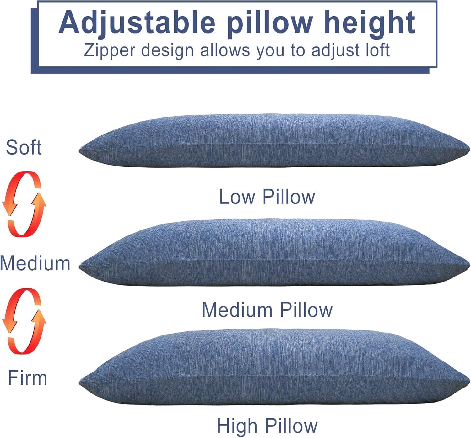 Memory Foam Body Pillow – Cooling Breathable & Supportive Full Length Pillow for Side Sleepers, Pregnancy, Leg & Back Pain Relief, 20x60 Inch Blue