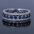 thumbnail image 3 of HeartsAndYou 1.2ct Natural Blue Sapphire Eternity Wedding Band Ring 100% 14k SOLID White Gold, 3 of 9
