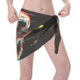 thumbnail image 3 of Kll Glitch Screaming Skull Print Women'S Sarong Coverups Short Bathing Suit Wrap Skirt Beach Wrap Swimsuit Cover Ups, 3 of 7