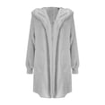 thumbnail image 4 of Deals of The Day Clearance Autumn And Winter New Plush Warm Mid Length Solid Color Coat on Sale Clearance, 4 of 5