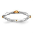 thumbnail image 3 of Auriga Fine Jewelry 925 Sterling Silver Rhodium-plated Citrine Ring for Women Size 7, 3 of 6