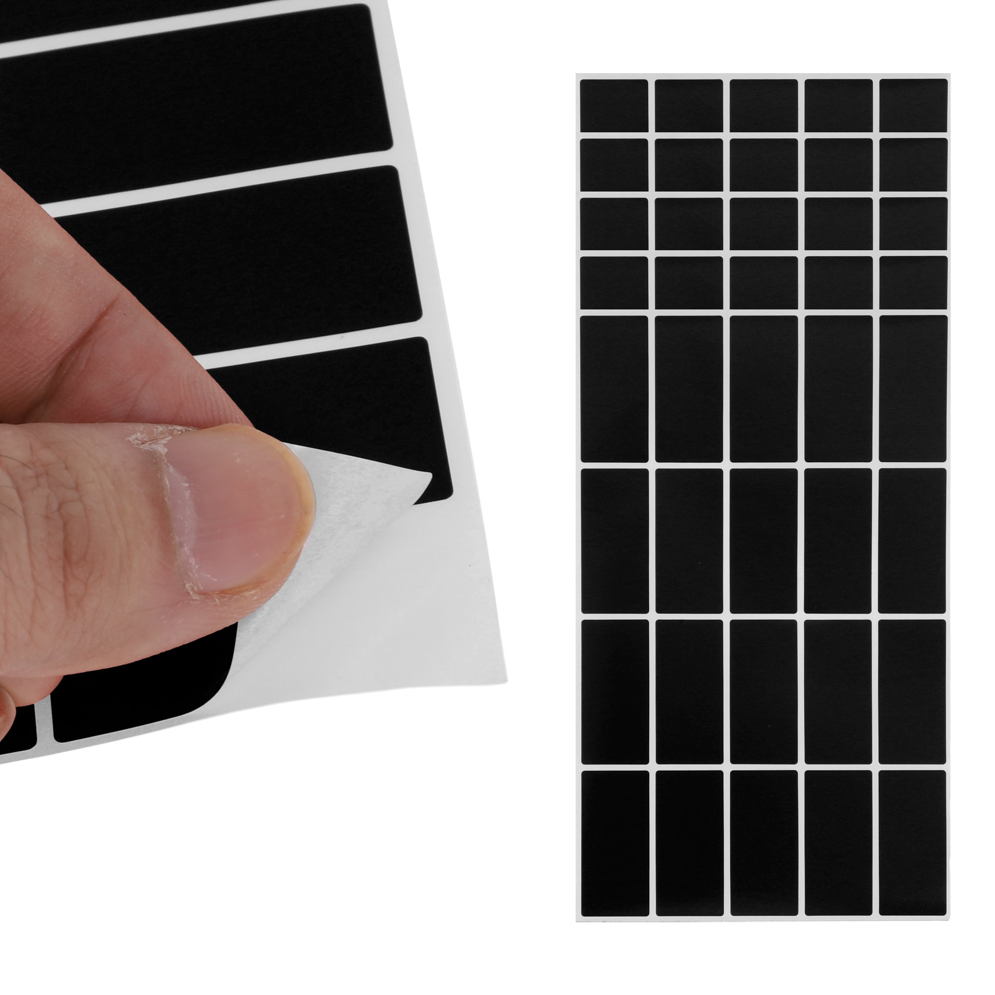 Unique Bargains Handwritable Rectangle Gift Stickers 1.57"x0.75" 20 Pcs Black