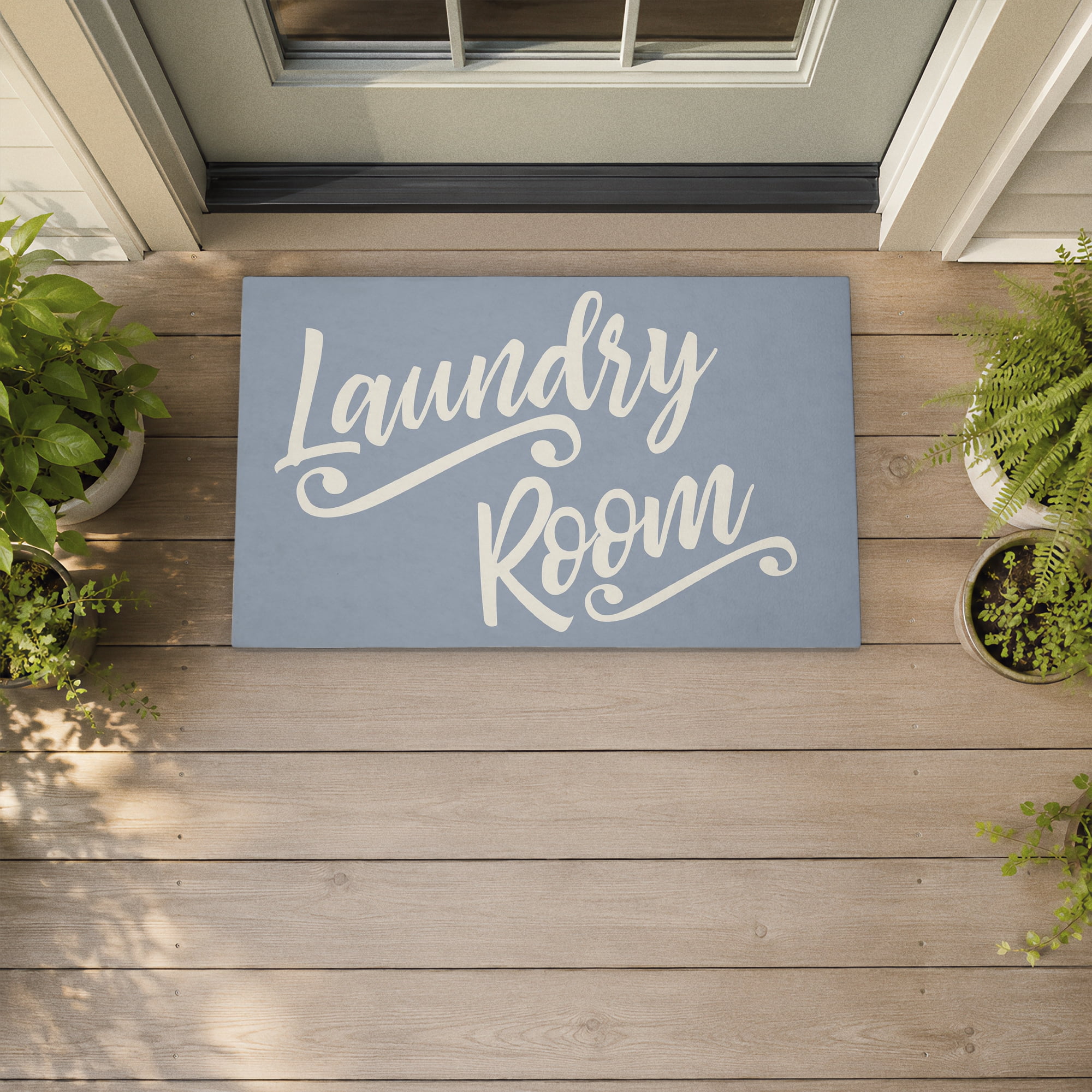 Stupell Industries Laundry Cursive Typography Printed Outdoor Door Floor Mat, design by SunDance Group; LLC