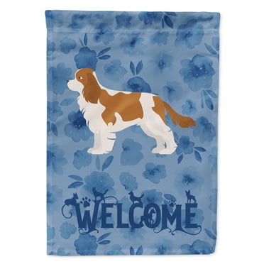 Carolines Treasures CK5974GF Blenheim Cavalier Spaniel Welcome Flag Garden Size Small multicolor