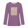 thumbnail image 3 of CaiJunJia Long Sleeve Tops,Women's Long Sleeve Shirts Floral Graphic Tops Causal Fashion Round Neck Basic Tee, Fall Winter Clothes, 3 of 3