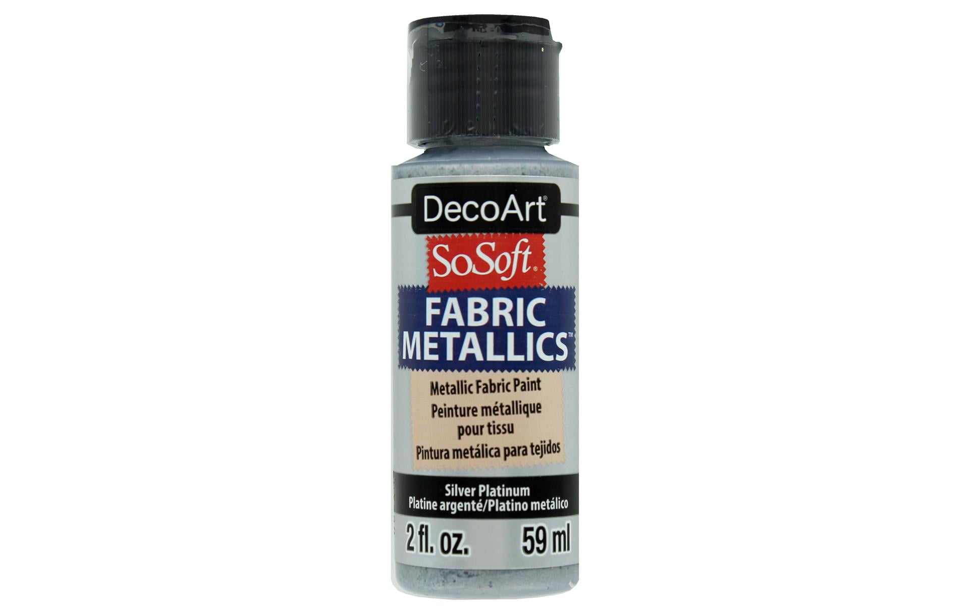 DSM02-30 DECOART SOSOFT FABRIC PAINT 2OZ MTLC SILVR PLTINUM