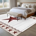 thumbnail image 4 of Western Star Area Rugs 8'x10', Washable Small Throw Rugs for Living Room Patio, Ethnic Country Red Stars White Wooden Plank Indoor Outdoor Rug Non-Slip Low Pile Carpet Runner Reversible Floor Mats, 4 of 8