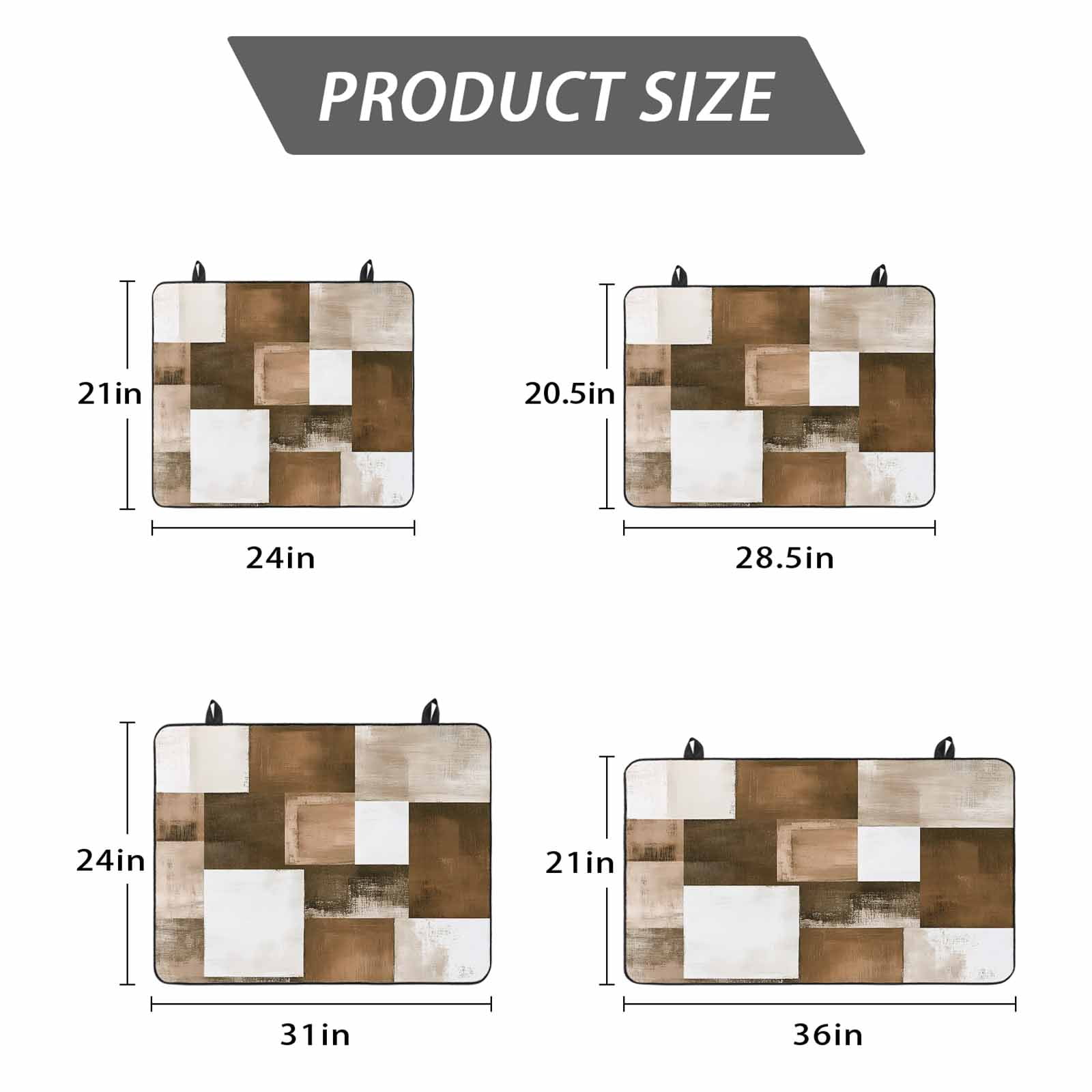 Brown Geometric Stove Top Cover for Electric Stove, Heat-proof & Non Slip Glass Top Stove Cover Protector, Vintage Oil Painting Contemporary Kitchen Flat Cooktop Rubber Mat 24x21 Inches