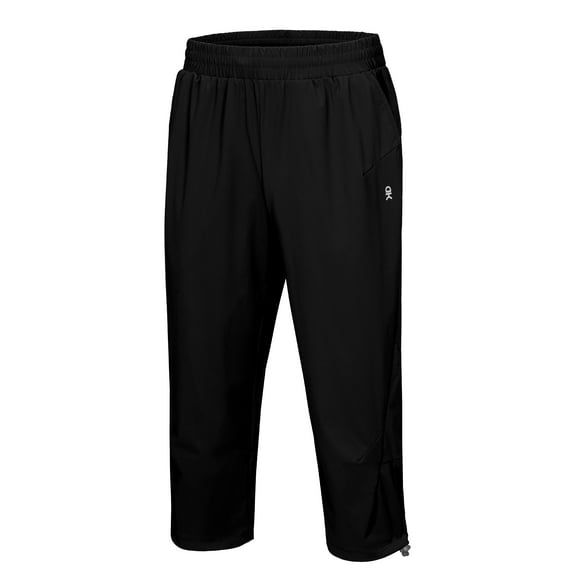 Little Donkey Andy Men's Quick Dry Capri Pants, Stretch Lightweight Summer Crop Pants Below Knee for Hiking, Jogging (Black S)