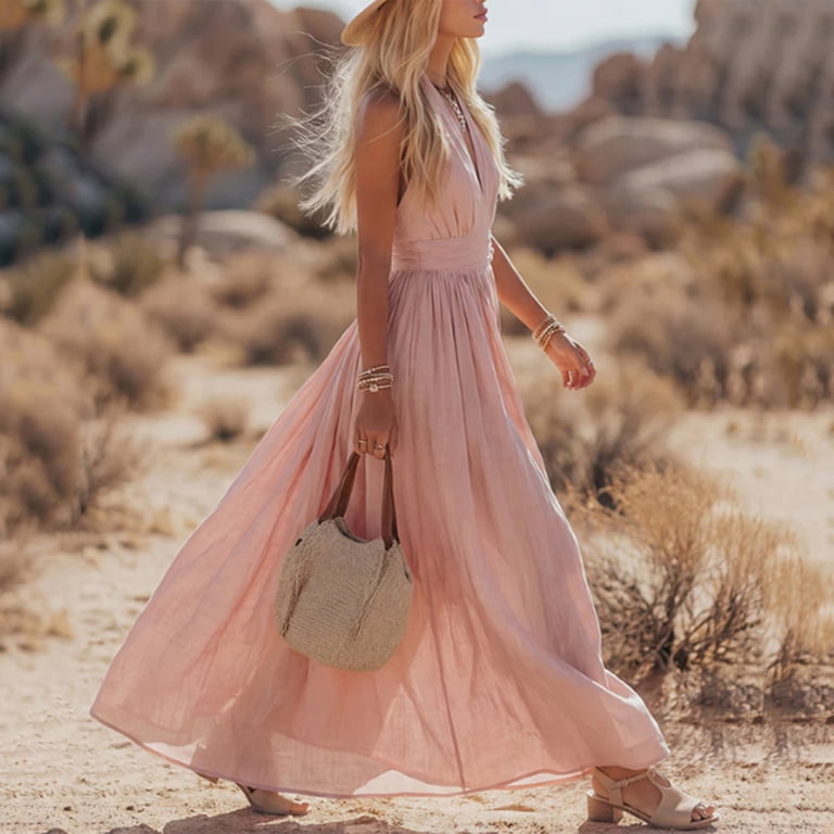 halter neck long summer dresses Halter Neck Silk Dress, Open Back Dress, Bridesmaid Dress, Summer Dress, Engagement Dress, Prom Maxi Dress, Gift for Women, Maxi Dress