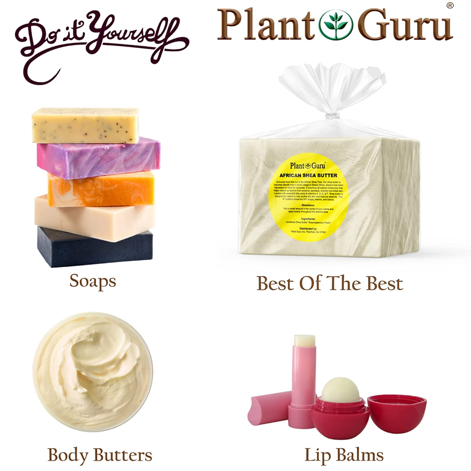 Raw African Shea Butter 5 lbs. Bulk Wholesale Block 100% Pure Natural Unrefined Organic Ivory / White From Ghana DIY Craft, Body, Lotion, Cream, lip Balm, Soap Making, Eczema, Psoriasis, Stretch Marks