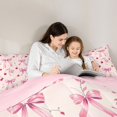 thumbnail image 5 of Manfei Pink Bowknot 7-Piece King Bedding,Cute Cherry Pattern King Bed in a Bag,Pink Reversible, 5 of 7