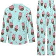 thumbnail image 5 of Top-kevin Womens Pajamas Set Cute Capybara Flowers Soft Long Sleeve Sleepwear Button Down Sets, 5 of 12