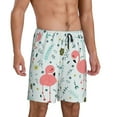 thumbnail image 3 of Rocae Cute Flamingo for Men's Soft Sleep Pajama Shorts, Waistband and Pockets, 3 of 9
