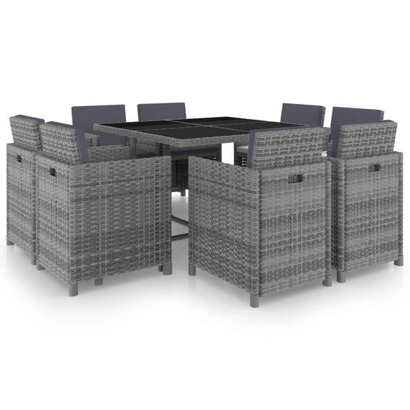 vidaXL Patio Dining Set Set of 8 Anthracite