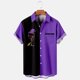 thumbnail image 2 of Tops Para Hombre Tops Con Estampado Navideño Cuello en V Manga Corta Copa de Vino Camisa Informal Con Bolsillos Odeerbi ODB181712, 2 of 5