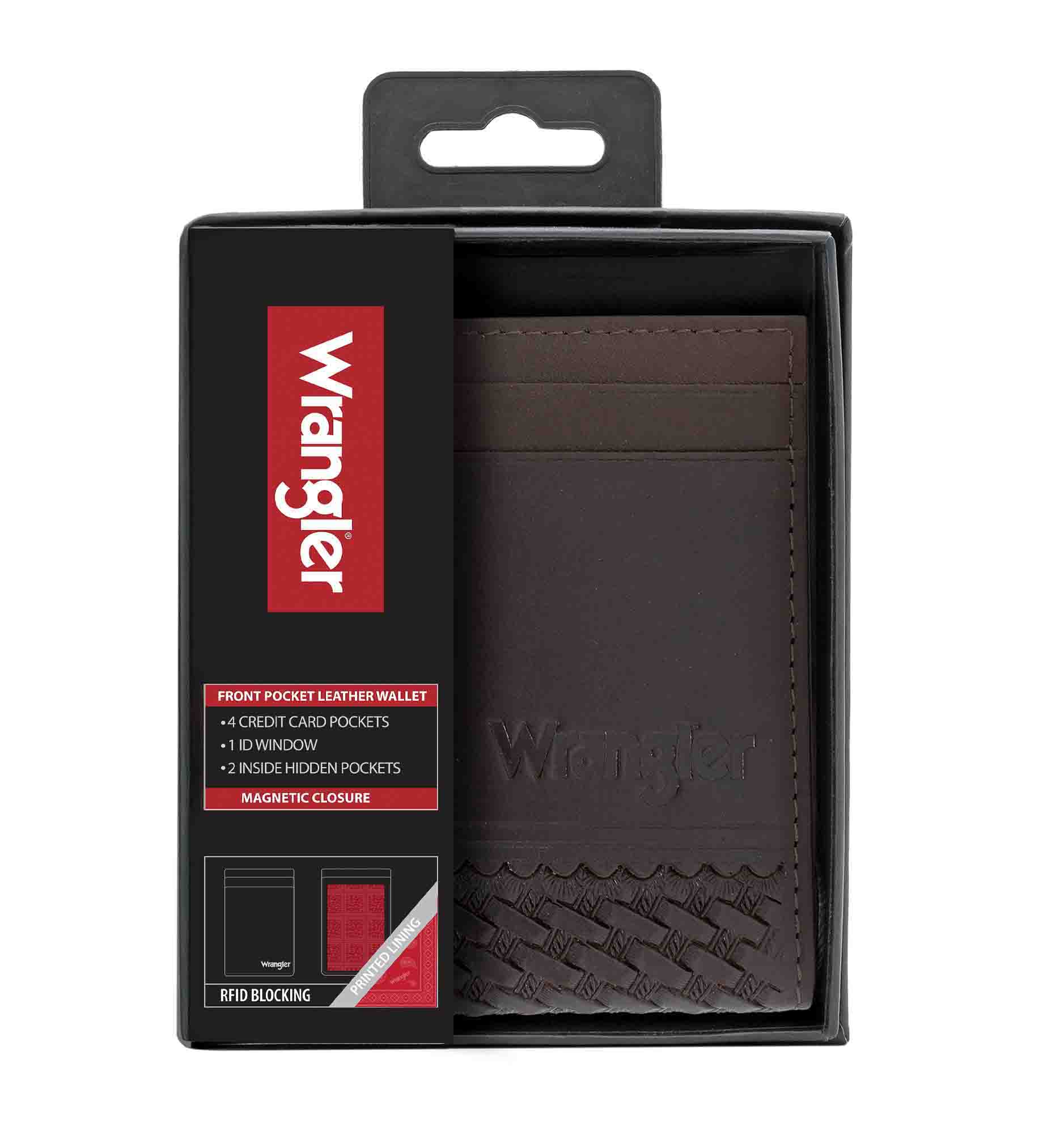 Men's Wrangler Magnetic Basket Weave Wallet