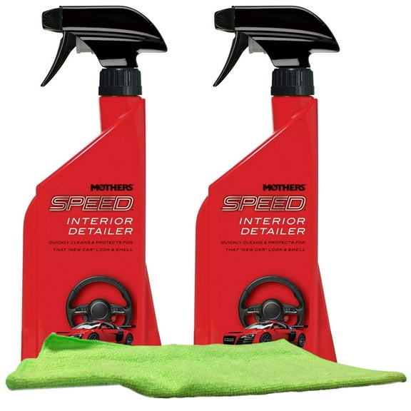 Mothers Speed Interior Detailer (24 oz) Bundle with Microfiber Cloth