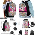 thumbnail image 2 of ZUXONGSY Axolotl Hippie Daisy Flower Print 4Pcs Backpack Sets for Girls Boys Kids Large Capacity Bookbag Primary School Bag with Lunch Bag Pencil Case and Water Bottle Holder, 2 of 6