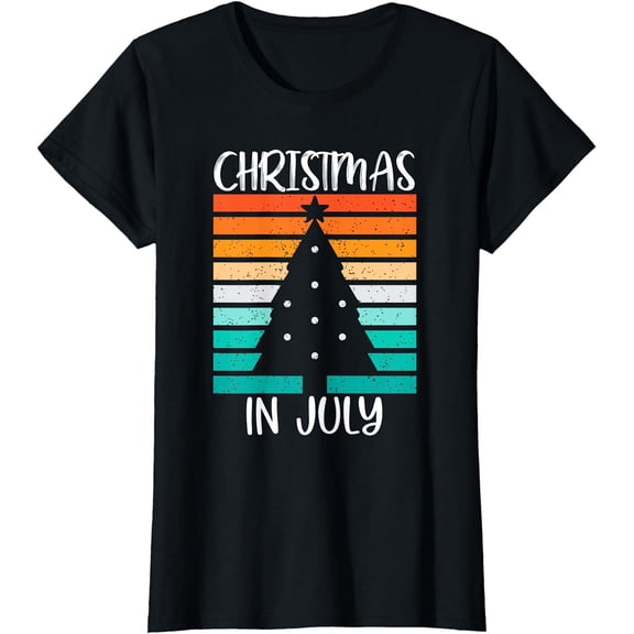 Vintage Christmas Tree Christmas in July T-Shirt