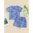 thumbnail image 4 of Bagilaanoe 2pcs Toddler Baby Boy Shorts Set Short Sleeve Print T Shirt Tops + Shorts 3M 6M 12M 18M 24M 3T Kids Casual Summer Clothes, 4 of 7