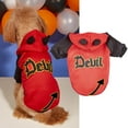 thumbnail image 2 of Funny Demon Hoodie for French Bulldog Pets - Black & Red Transformation for Halloween and Parties - Red, 2 of 3