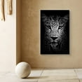 thumbnail image 2 of PixonSign Canvas Print Wall Art Portrait of Cheetah Animals Wildlife Photography Realism Modern Closeup Dramatic Dark Black and White for Living Room, Bedroom, Office - 12"x18", 2 of 5