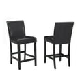thumbnail image 3 of Miekor Furniture 5Pc Counter Height Dining Set Square White Faux Marble Table Faux Leather Upholstered Chairs Wooden Leg Dining Room Furniture Black 43217, 3 of 6