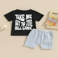 thumbnail image 4 of POINTERTECK 2Pcs Infant Baby Boy Summer Clothes Sets Outfits Short Sleeve Baseball Print Tops + Shorts Set, 4 of 9