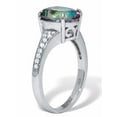 thumbnail image 2 of PalmBeach Jewelry 4.70 TCW Oval Cut Genuine Mystic Fire Topaz and Cubic Zirconia Sterling Silver Ring, 2 of 6