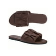 thumbnail image 6 of Women's Square Toe Pleated Sandals - Summer Slippers with Effortless Flat Style, 6 of 7