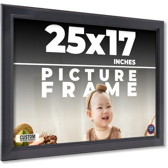 25x17 Frame Black Passaggi Solid Wood Picture Frame Width 1.5 Inches | Interior Depth 0.5 Inches |