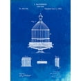 thumbnail image 2 of Borders, Cole 15x18 White Modern Wood Framed Museum Art Print Titled - PP683-Faded Blueprint Vintage Birdcage Patent Poster, 2 of 4