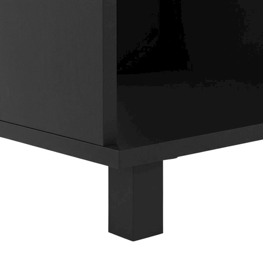 Wood TV stand with metal legs for 55-inch TVs, modern design, Americano