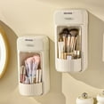 thumbnail image 6 of Hovmgk Wall-Mounted Rotating Organizer, Four-Compartment Plastic Storage with Drawer, Space-Saving Wall Organizer for Makeup Brushes & Small Items, Easy Installation, Home & Office Storage, 6 of 8