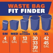 Hefty Ultra Strong 13 gallon Trash Bags, Tall Kitchen Trash Bags, White, Unscented, 80 Bags