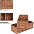 thumbnail image 3 of Multiuse Hand Woven Plastic Wicker Basket with Divider for Organizing,Rustic Farmhouse Bathroom Decor,Countertop Organizer Storage,14.4x6.1x4.3inches, 3 of 16