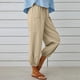 thumbnail image 3 of WILLBEST Pantalones Casuales elegantes para Mujer, Capri de Cintura Alta con Cordón y Bolsillos, Diseño de Pierna Ancha y Corte Corto para Un Uso Diario Cómodo. XXXL, 3 of 7