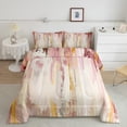 thumbnail image 2 of Manfei Pink Beige Ombre Bedding Comforter Set for Girls, Watercolor Oil Painting Twin Comforter Sets, Abstract Gradient Art Bedding Set, Ultra Soft Bedroom Decor, Reversible 2-Piece, 2 of 8